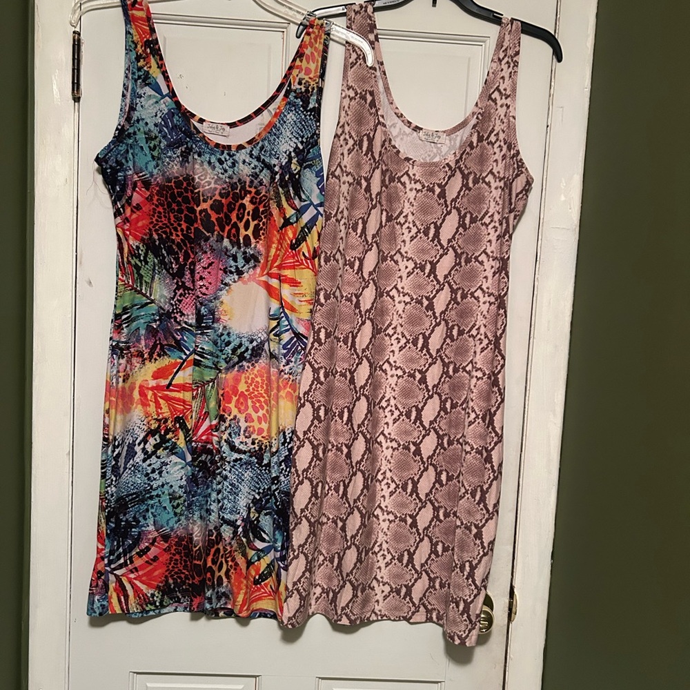 Multicolor and Snake Print Midi Dresses